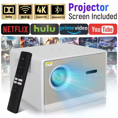 AEEZO P7 Projector Android 11 4K FHD 1920*1080P Dual Wifi 600ANSI 180°flexible BT5.0 Cinema Outdoor