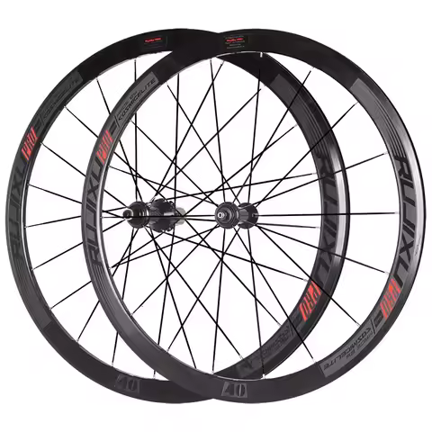 RUJIXU DTXT-8.0 700C 36mm Black Alloy V/Disc Brake Wheelset,16/21H Hub with PILLAR Spokes