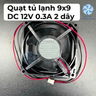 Fridge fan 9x9 DC12V 0.3A Spaghetti strap black, red - 3 blades