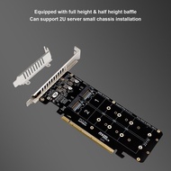 PCIE X16 to M.2 M-Key NVMEx4 SSD 2U Server Riser Card Double-Sided 4-Disk NVME RAID PCI-EX16 Split C