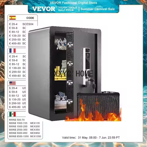 Electric Safe 2.2/1.8 Cubic Feet Fingerprint & Digital Security Cabinet Safe W/ Fire-proof Bag for C