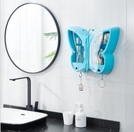 Shelf    wall-mounted perforation-free dust-proof bathroom wall shelf