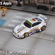 SW 1/64 Porsche RWB 993 White Apple Alloy Diecast Car Model Toy Birthday Gift