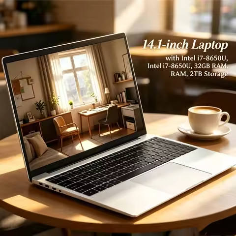 14.1" Portable Laptop | 120Hz FHD IPS Screen, Intel i7-8650U, 32GB RAM + 2TB SSD, Built-in Backlit K