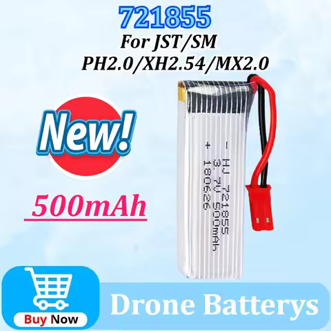 3.7V 4.2V 500mAh Lipo Battery 721855 for H07/U815A/U818A/U819A RC Helicopter Drone Spare Part 1S Rec