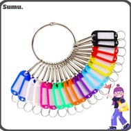 SUMU 10/20/30/40 Pieces Key Ring, Plastic Metal Split Rings Key Tags, Luggage Name Transparent Window With Number Plates Key Chains Rental Accessories