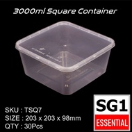 DISPOSABLE SQUARE FOOD CONTAINER 3000ML