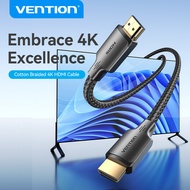 Vention สาย HDMI ตาข่ายฝ้ายทอทีวี HD 4K ความเร็วสูง HDMI 2.0ชายถึงสายเคเบิลตัวผู้เอฟเฟกต์3D คอมพิวเต