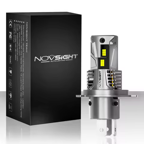 Novsight Newest N62 H4 LED Motorcycle Light 6000K Super Bright 50W 11000LM High/Low Beam Mini LED He