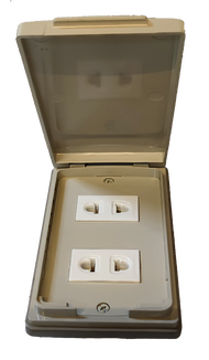 Weatherproof Plate 2 Gang Universal Outlet Wide Series 2 Gang Universal Outlet with Weatherproof Pla
