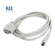 DB9P to 8P Mini Din RS232 Download Cable White 8.2 Ft for PLC -EH