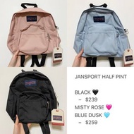 全新現貨~ Jansport Backpack JANSPORT HALF PINT 🖤🩷🩵 Mini size✨