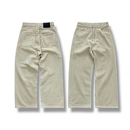 BEIGE WIDE JEANS - unisex BEIGE WIDE-leg baggy jeans 1685