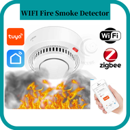 TUYA WIFI Zigbee Fire Smoke Alarm Detector Portable Fire Sensor for Home Security Guarding Alarm Sys