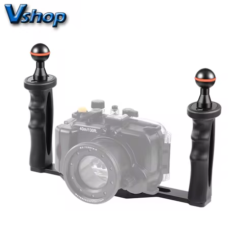 PULUZ Dual Handles Aluminium Alloy Tray Stabilizer for Underwater Camera Housings