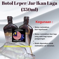 Botol kaca leper/jar ikan laga(350ml)