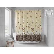 (KIM) Shower Curtain Bathroom Curtain 180 x 180cm Polyester Material