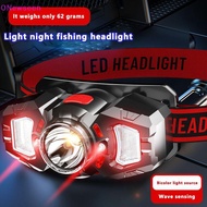 ONew Outdoor LED Headlamp Smart Sensor Dual Light Source Headwear 10-15h Fishing Light seen