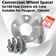 Peugeot, Citroen 5x108 x 15mm Hub Centric Wheel Spacers (1Piece)