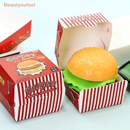 [Beautyoufeel] Simulation Burger Stress Relief Toy Stress Ball 3D Squishy Hamburger TPR Deion Squeeze Ball Sensory Gifts Party Adults