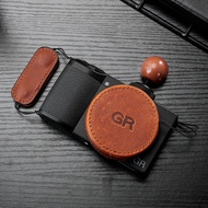 Genuine Leather Lens Cap with Wrist Strap for Ricoh GR GR2 GR3 GR3X GR3 HDF by Zhibao Digital Access