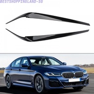 Black Carbon Fiber Car Headlight Eyelid Trim for BMW 5 Series G30 G31 G38 F90 M5