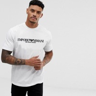 Original 100% Armani Exchange AX White Short sleeve shirt men Business Casual Round neck man Baju pu