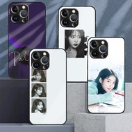 IU Lee Ji-eun Kpop Tempered Glass Phone Case For IPhone 15 14 13 12 11 Pro XS Max Plus Mini X XR 8 7