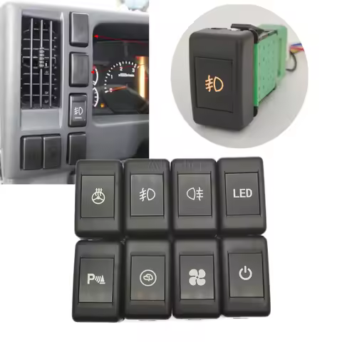 1Pc Car LED Light LED Power on Off Button Switch with Connection Wire Refitted Switch for Isuzu KV10