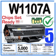 5x CHIP Ready 💥Compatible Cartridge for H* W1107A 107X H*107A 1107 107A 107WMFP 135a 135w 137fnw W11