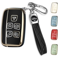 for Land Rover Key Fob Cover with Keychain, Car Key Case Shell Protector 5 Button for | Range Rover 