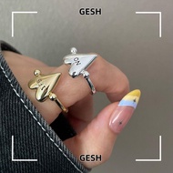 GESH Letters Ring, Stainless Steel Personality Heart Ring, Fashion Adjustable Glossy Surface "YES""N