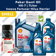 [GRATIS Filter Oli YZZD2] Paket 7L Shell HX7 5W40 Innova Fortuner Hilux Harrier Bensin Diesel