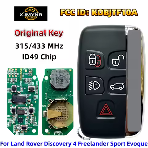 XJMYNB KOBJTF10A 315/434Mhz ID49 Chip 5 BTN Smart Remote Car Key For Land Rover Discovery Freelander