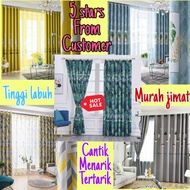Langsir Tingkap Murah Siap Jahit/Tirai Rumah Panjang/Cakuk/Dawai/Pintu Bilik Tidur/Curtain Window Ho