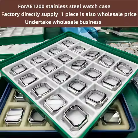 AE1200 metal case bracelet 3299 movement AE-1200 case black gold silver watch case bezel AE1200 glas