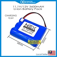11.1V(12V)  3000mAH 18650 Rechargeable Li-ion Battery Solar Battery Portable Device [Bateri Li-ion B