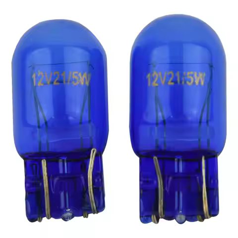 2 x W21 5W T20 580 Dual Filament Sidelight 7443 Super White HID Xenon Bulbs 6000k