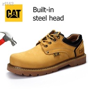 （hot）❐✷✗Caterpillar genuine leather shoes CAT safety shoes anti-smashing steel-toed tooling boots