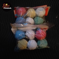12 butir kembang api bola-bola ninja/petasan kentut/asap warna