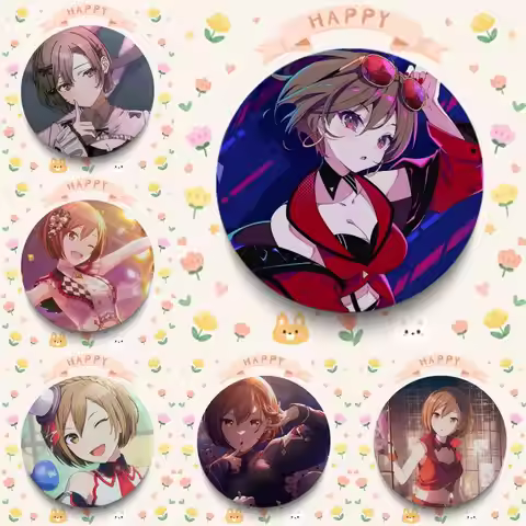 Game M-MEIKO Photo Brooches Creative Round Badge Gifts Pins 32 44 58mm S