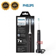 飛利浦 - PHILIPS 飛利浦 新款 Sonicare 4100 聲波震動牙刷 電動牙刷 可充電電動牙刷 附壓力感測器 黑色 HX369