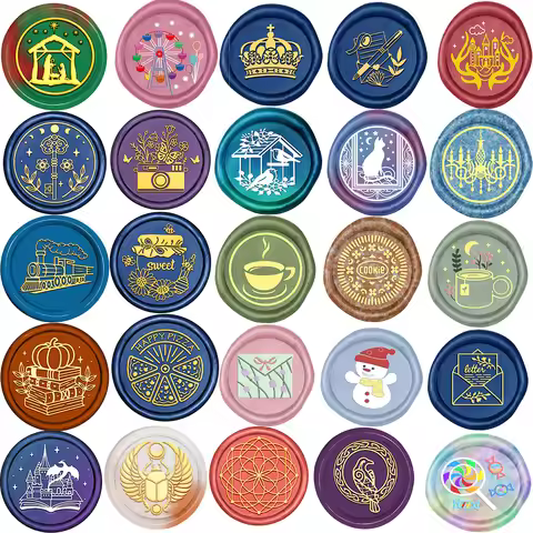 Christmas Pray Biscuit Coffee Lotus Castle Wax Seal Stamp Removable Brass Head for Invitations Envel