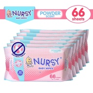 Nursy Baby Wipes Powder Scent 66s x 6