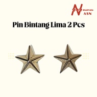 2 Pcs Five Star Peci Rank Pin Badge Cast Nails