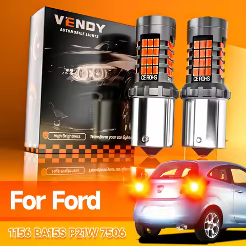 2pcs LED Brake Light Blub Lamp P21W BA15S 1156 Canbus No Error For Ford C-Max Fiesta Focus 4 Galaxy 