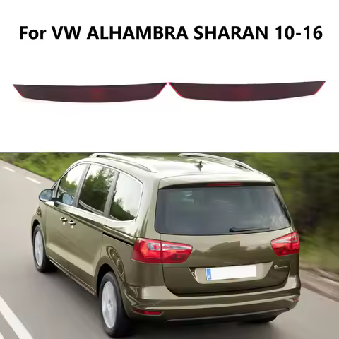 Car Rear Bumper Reflector Taillight Brake Fog Warning Lamp Red Lens For SEAT ALHAMBRA VW Sharan 2011