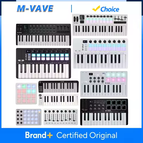 M-VAVE Keyboard MIDI Controller SMK-25 Mini/SMK-37 Pro/SMK-25 II/SMC-PAD/SMC-Mixer MIDI Rechargeable