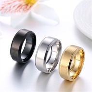 Fashion Simple Titanium Cincin Rings / Men Smooth Fine Thin Finger Ring  /  Elegant Sliver Golden Pa