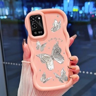 Casing For OPPO A56 5G Case Casing Butterfly Silver Pattern Softcase Cesing Protective Silicon HP Ca